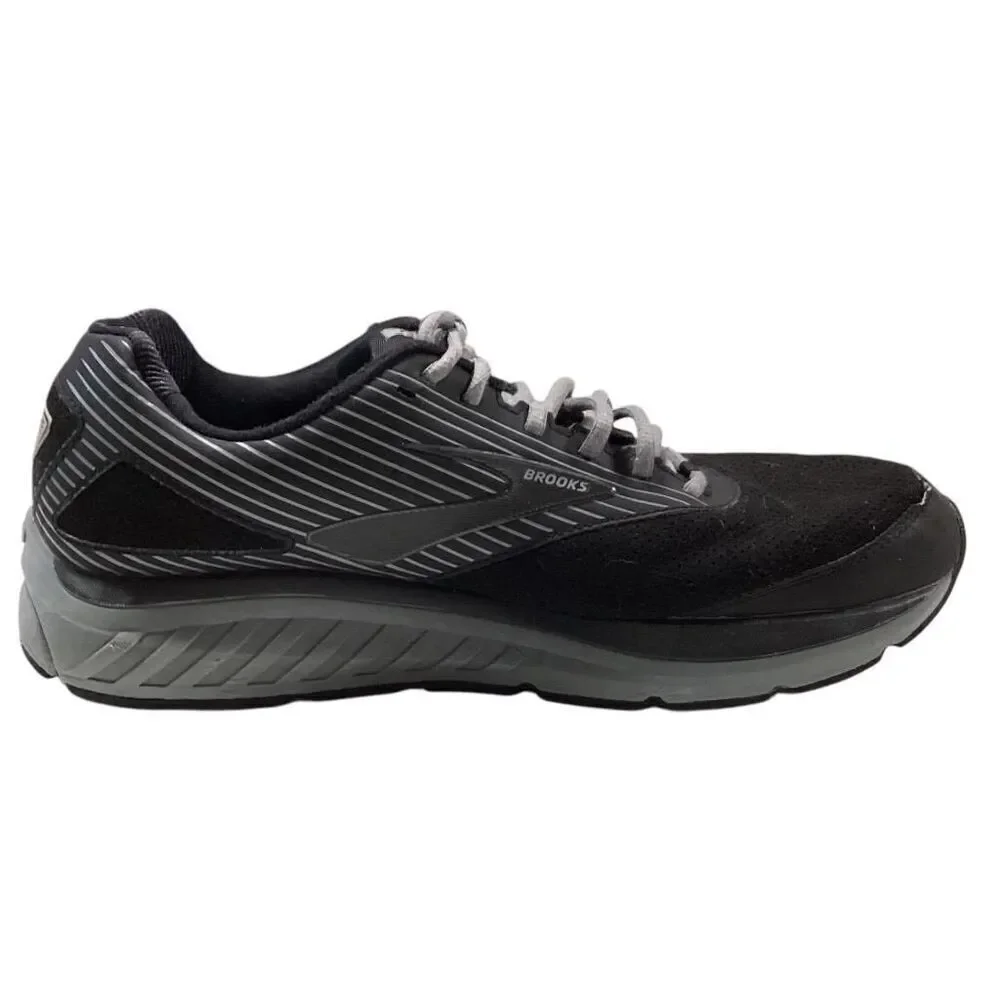 Brooks Walking Shoes Men 12 Black Gray Addiction Walker Suede Lace Up